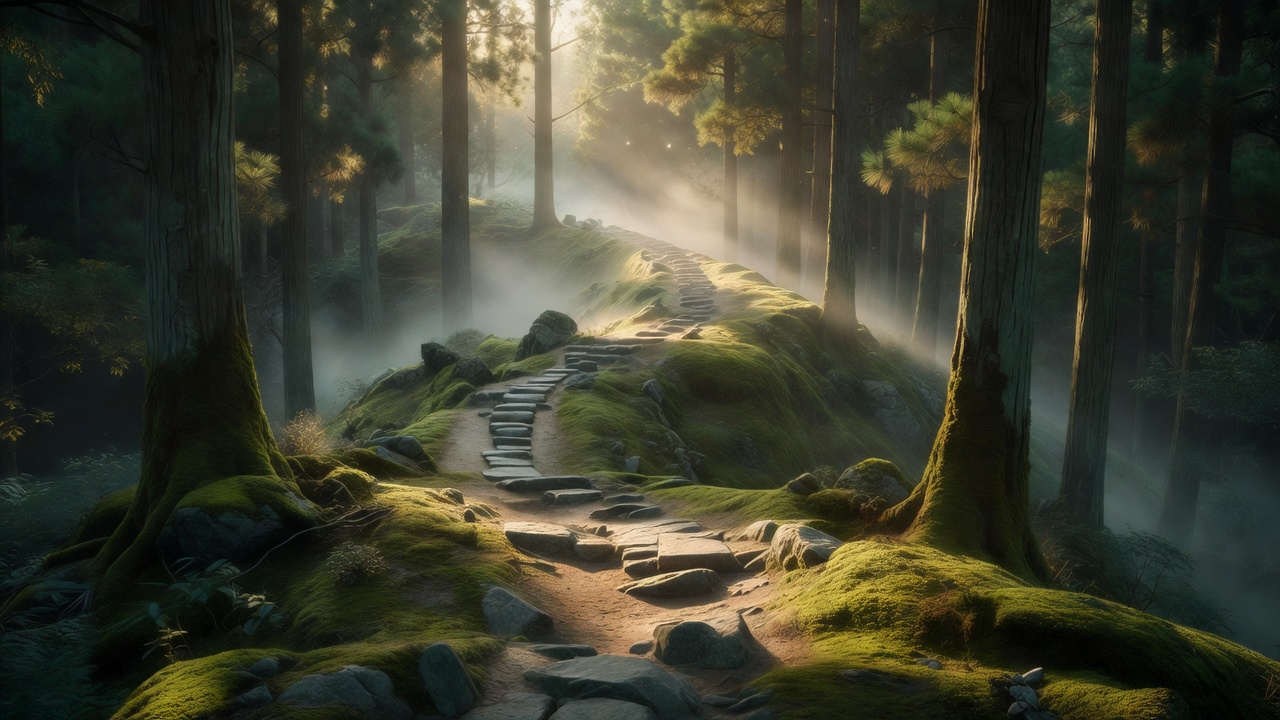 Moss Zone Crest — 苔むす稜線の朝